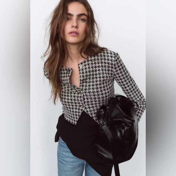 Zara Tops - Zara Houndstooth Jacket